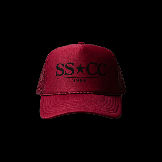 SS*CC Trucker Hat - Burgundy/Black Logo